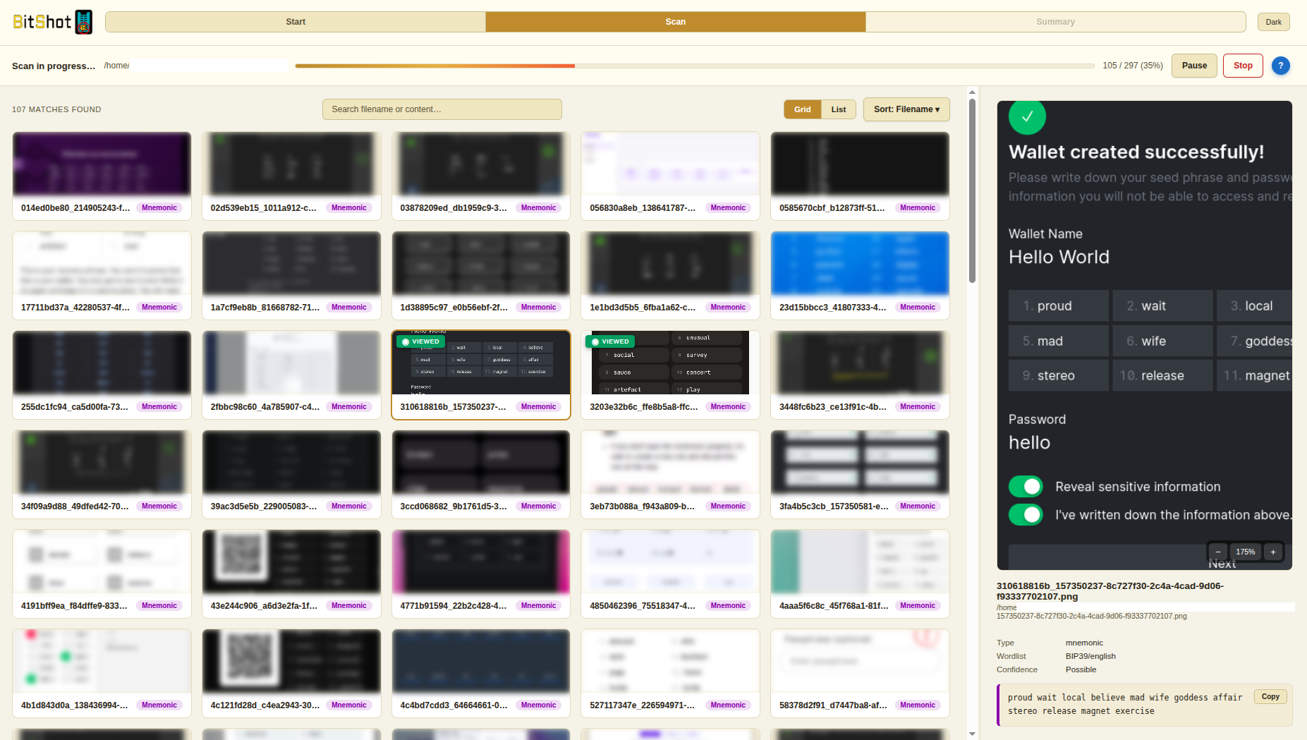 BitShot scanning